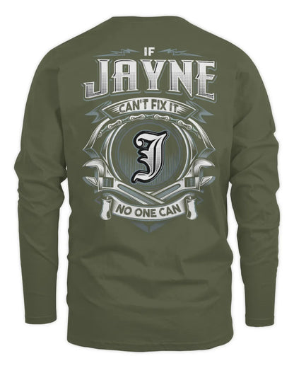 JAYNE AP81-K4-626 - Personalized Ahmed Quote Apparel “If Ahmed Can't Fix It, No One Can” - Men's Long Sleeved T-Shirt - Military Green