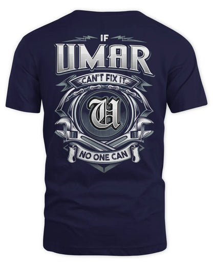 UMAR AP81-K4-626 - Personalized Ahmed Quote Apparel “If Ahmed Can't Fix It, No One Can” - Unisex Standard T-Shirt - Navy