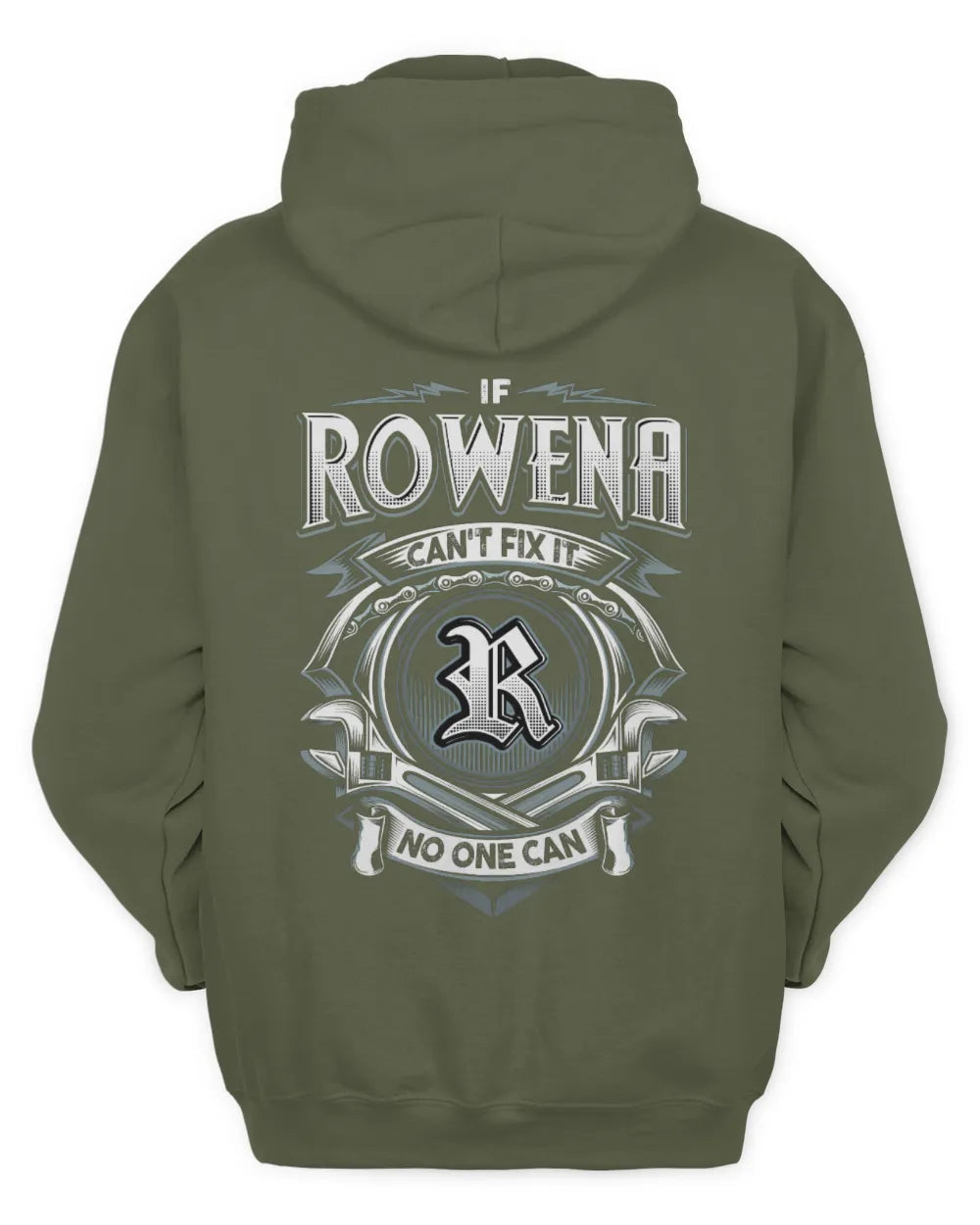 ROWENA AP81-K4-626 - Personalized Ahmed Quote Apparel “If Ahmed Can't Fix It, No One Can” - Unisex Hoodie - Military Green