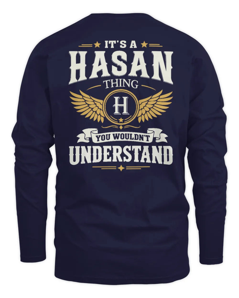 HASAN KT06-M008 It’s a [NAME] Thing – You Wouldn’t Understand | Personalized Vintage T-Shirt - Men's Long Sleeved T-Shirt - Navy