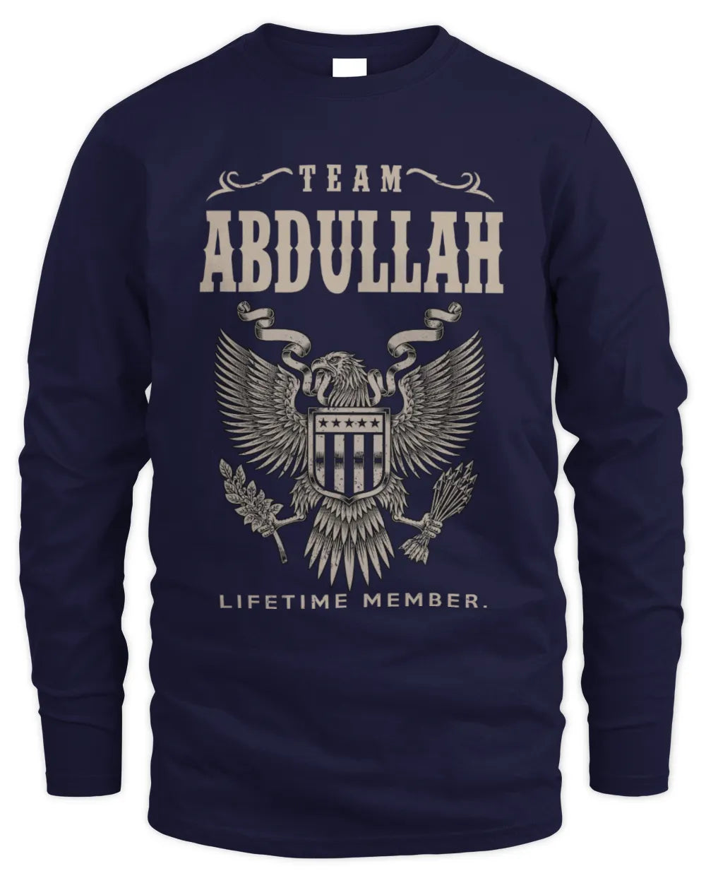 ABDULLAH TP06-K82 – Personalized Classic Style Apparel “Team NAME Lifetime Member” - Men's Long Sleeved T-Shirt - Navy