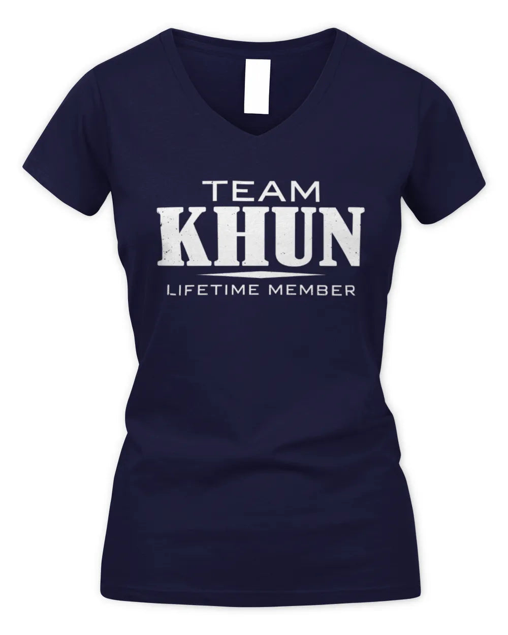 KHUN BL62-K4-128 - Personalized “Team NAME Lifetime Member” - Women's V-Neck T-Shirt - Navy