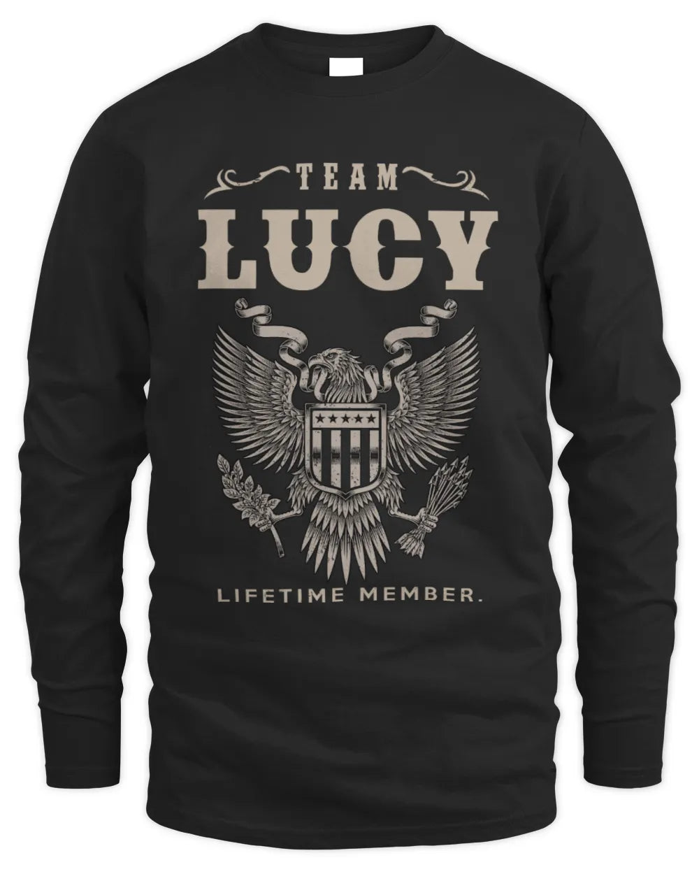 LUCY TP06-K82 – Personalized Classic Style Apparel “Team NAME Lifetime Member” - Men's Long Sleeved T-Shirt - Black