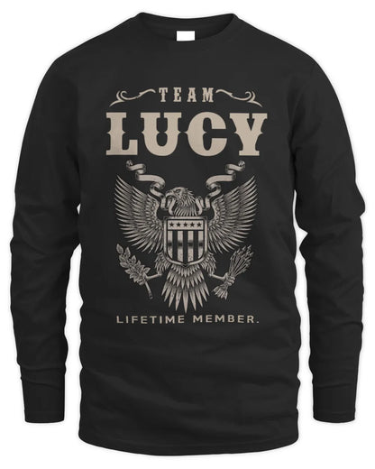 LUCY TP06-K82 – Personalized Classic Style Apparel “Team NAME Lifetime Member” - Men's Long Sleeved T-Shirt - Black