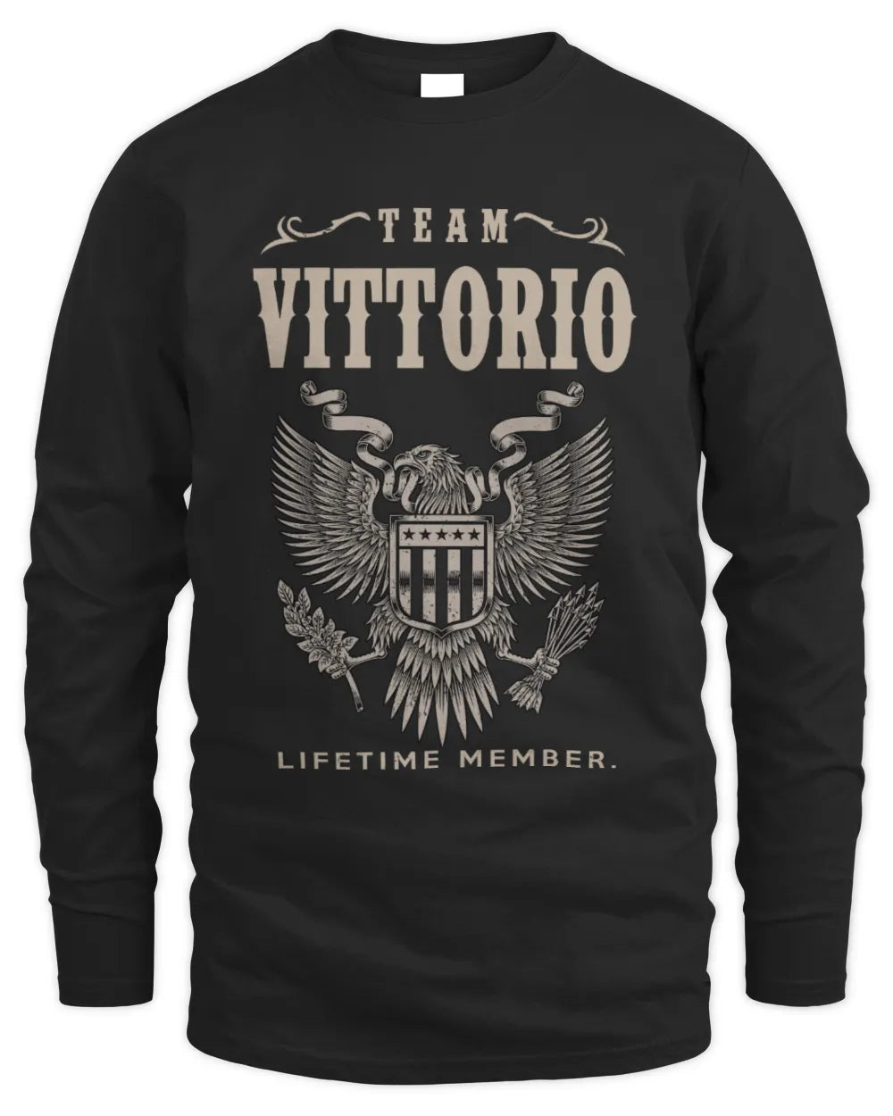 VITTORIO TP06-K82 – Personalized Classic Style Apparel “Team NAME Lifetime Member” - Men's Long Sleeved T-Shirt - Black