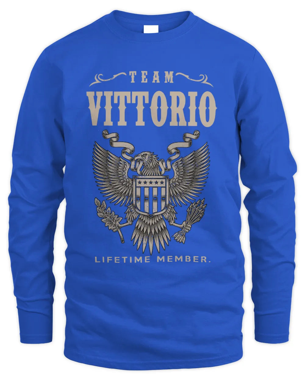 VITTORIO TP06-K82 – Personalized Classic Style Apparel “Team NAME Lifetime Member” - Men's Long Sleeved T-Shirt - Royal