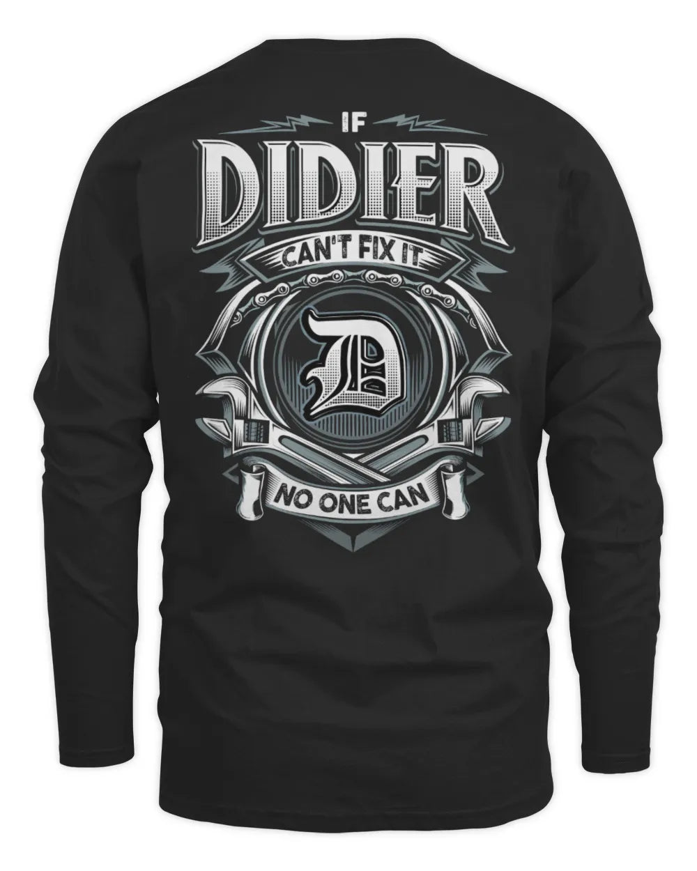 DIDIER AP81-K4-626 - Personalized Ahmed Quote Apparel “If Ahmed Can't Fix It, No One Can” - Men's Long Sleeved T-Shirt - Black
