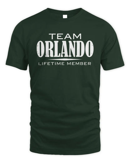 ORLANDO BL62-K4-128 - Personalized “Team NAME Lifetime Member” - Unisex Standard T-Shirt - Forest Green