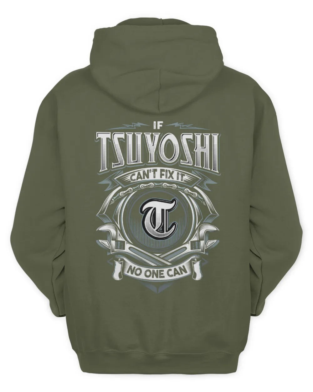 TSUYOSHI AP81-K4-626 - Personalized Ahmed Quote Apparel “If Ahmed Can't Fix It, No One Can” - Unisex Hoodie - Military Green