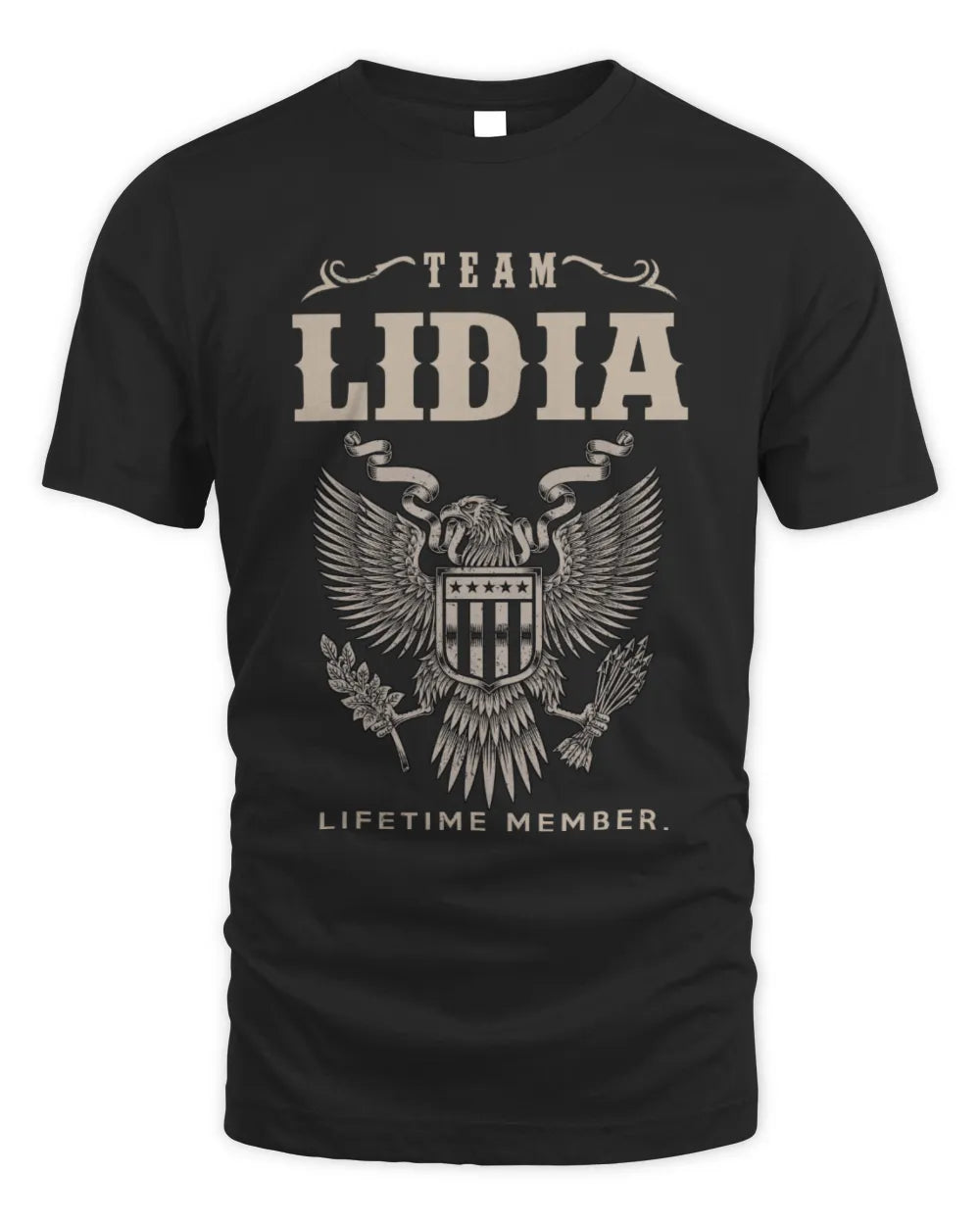 LIDIA TP06-K82 – Personalized Classic Style Apparel “Team NAME Lifetime Member” - Unisex Standard T-Shirt - Black