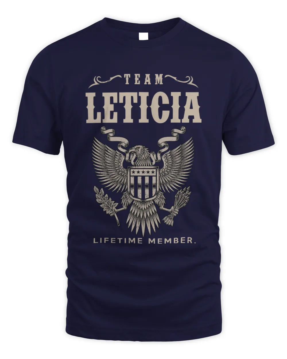 LETICIA TP06-K82 – Personalized Classic Style Apparel “Team NAME Lifetime Member” - Unisex Standard T-Shirt - Navy
