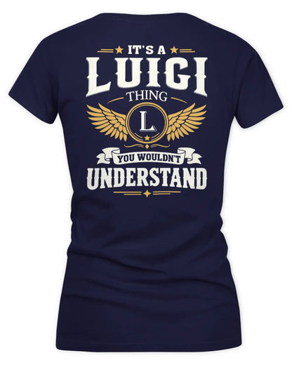 LUIGI KT06-M008 It’s a [NAME] Thing – You Wouldn’t Understand | Personalized Vintage T-Shirt - Women's V-Neck T-Shirt - Navy
