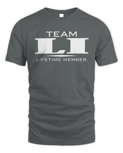 LI BL62-K4-128 - Personalized “Team NAME Lifetime Member” - Unisex Standard T-Shirt - Charcoal