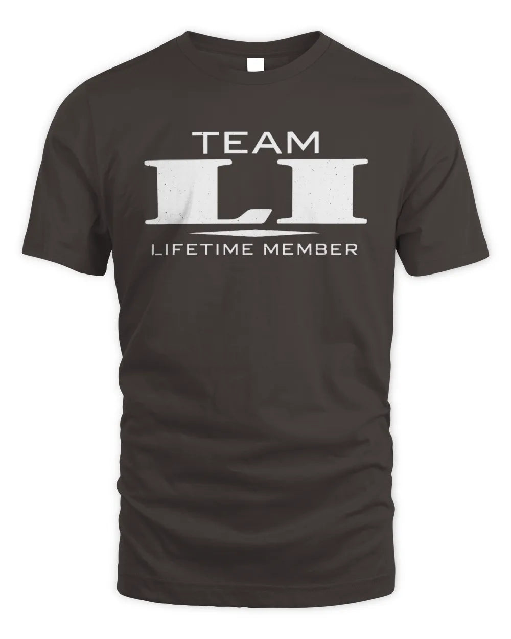 LI BL62-K4-128 - Personalized “Team NAME Lifetime Member” - Unisex Standard T-Shirt - Dark Chocolate
