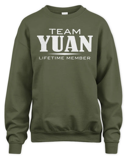 YUAN BL62-K4-128 - Personalized “Team NAME Lifetime Member” - Unisex Sweatshirt - Military Green