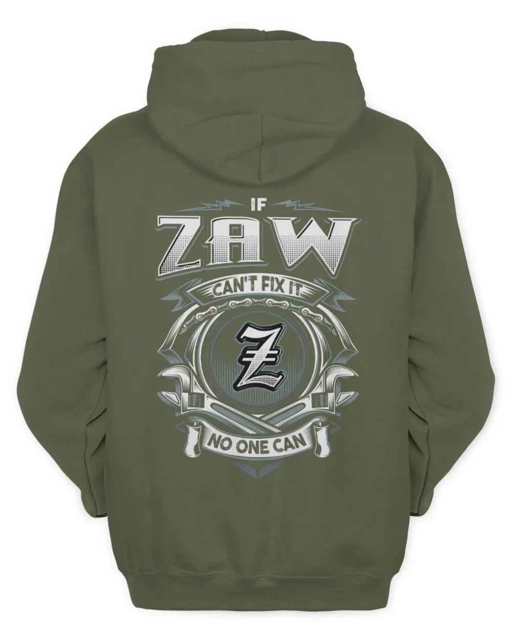 ZAW AP81-K4-626 - Personalized Ahmed Quote Apparel “If Ahmed Can't Fix It, No One Can” - Unisex Hoodie - Military Green