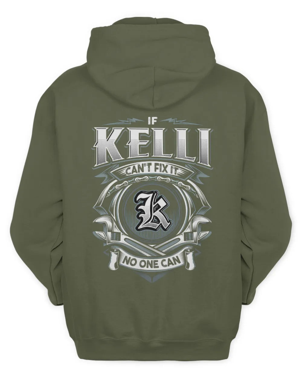 KELLI AP81-K4-626 - Personalized Ahmed Quote Apparel “If Ahmed Can't Fix It, No One Can” - Unisex Hoodie - Military Green
