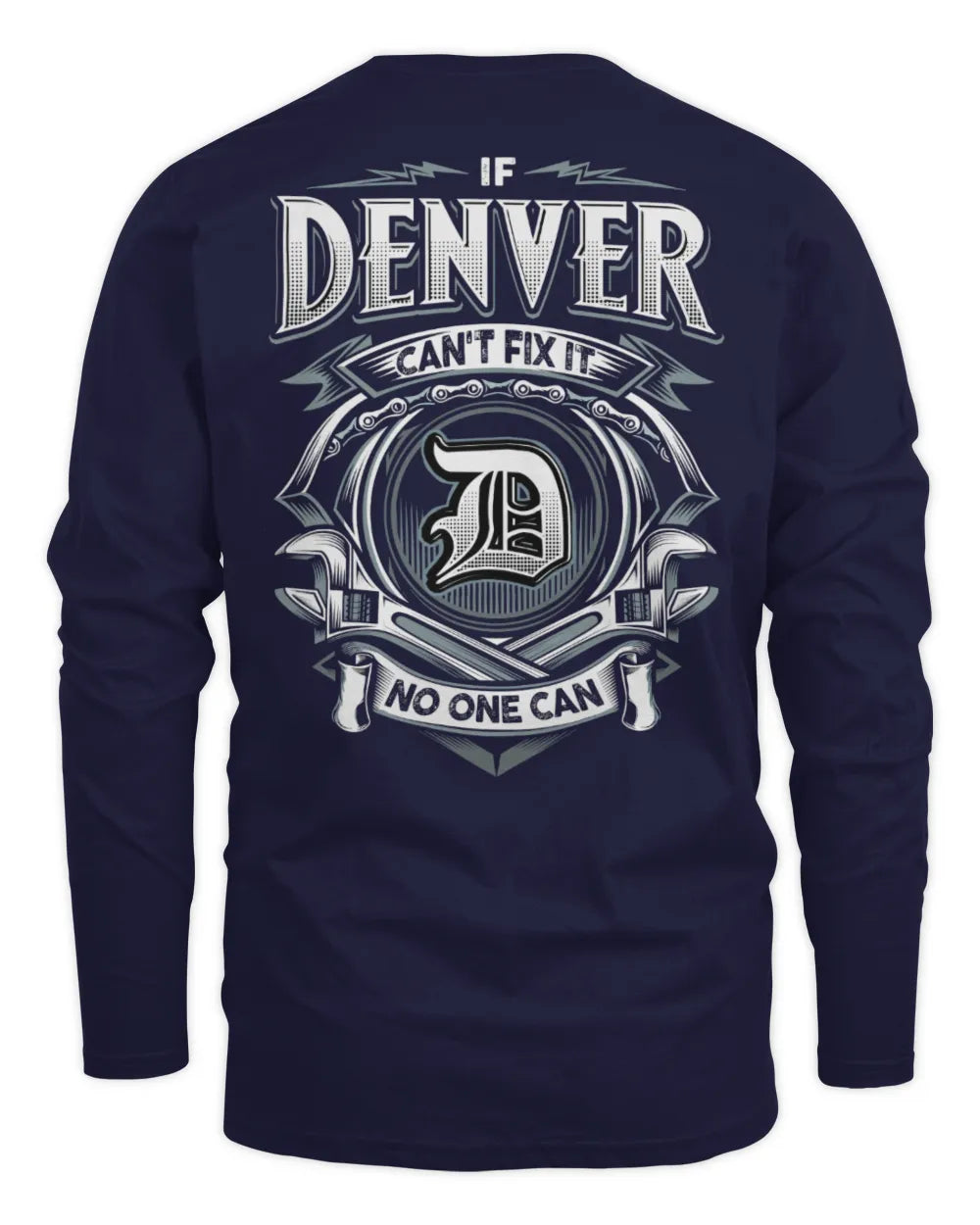 DENVER AP81-K4-626 - Personalized Ahmed Quote Apparel “If Ahmed Can't Fix It, No One Can” - Men's Long Sleeved T-Shirt - Navy