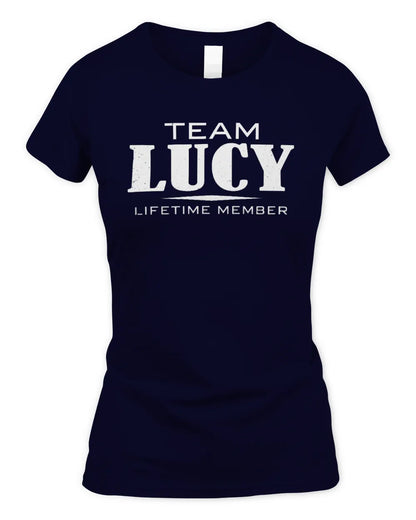 LUCY BL62-K4-128 - Personalized “Team NAME Lifetime Member” - Women's Standard T-Shirt - Navy