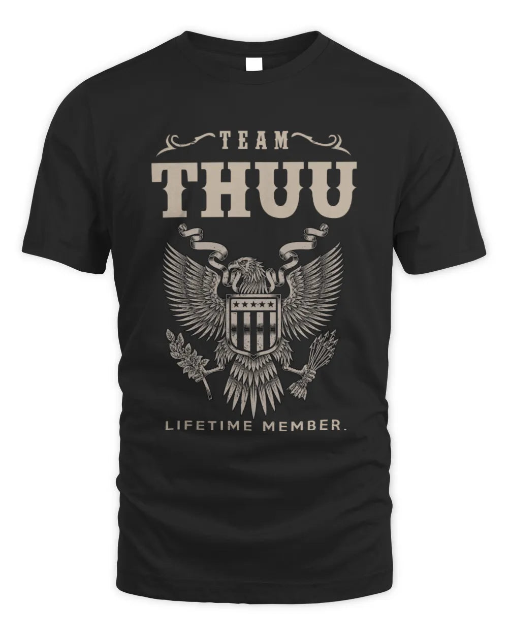 THUU TP06-K82 – Personalized Classic Style Apparel “Team NAME Lifetime Member” - Unisex Standard T-Shirt - Black