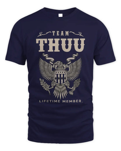 THUU TP06-K82 – Personalized Classic Style Apparel “Team NAME Lifetime Member” - Unisex Standard T-Shirt - Navy