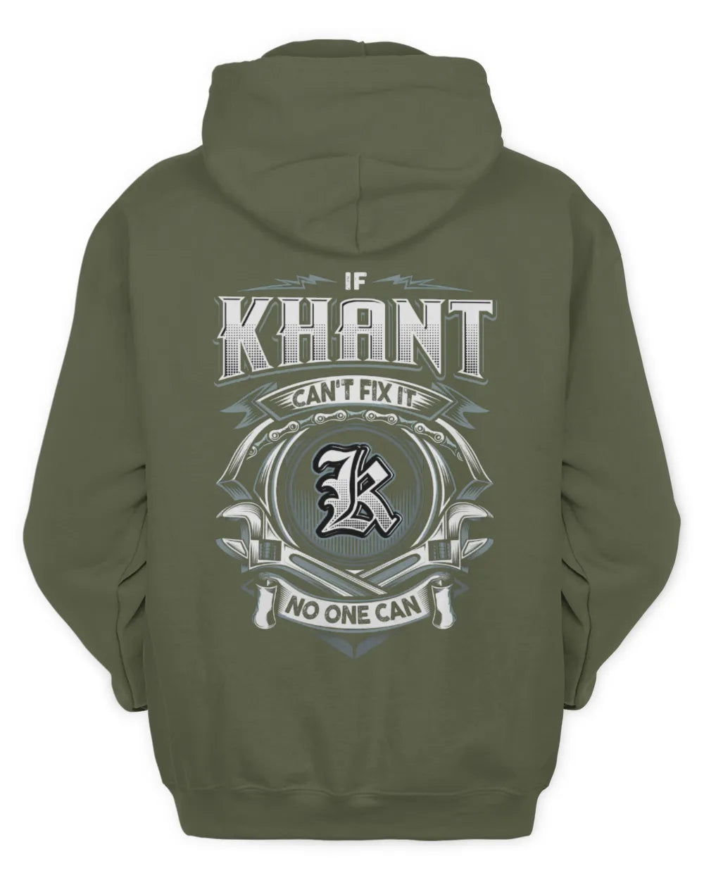 KHANT AP81-K4-626 - Personalized Ahmed Quote Apparel “If Ahmed Can't Fix It, No One Can” - Unisex Hoodie - Military Green