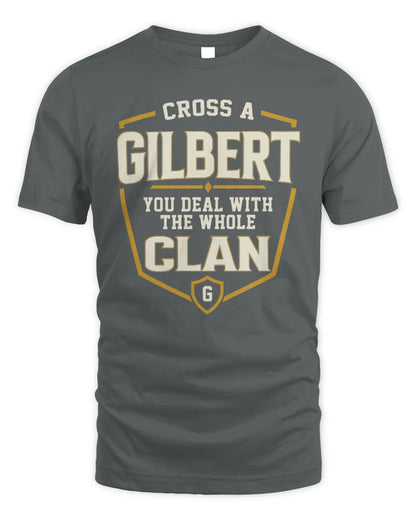 GILBERT NT1-K008 Cross A/An NAME, You Deal With the Whole Clan | Personalized Vintage T-Shirt - Unisex Standard T-Shirt - Charcoal