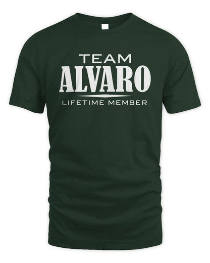 ALVARO BL62-K4-128 - Personalized “Team NAME Lifetime Member” - Unisex Standard T-Shirt - Forest Green