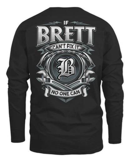 BRETT AP81-K4-626 - Personalized Ahmed Quote Apparel “If Ahmed Can't Fix It, No One Can” - Men's Long Sleeved T-Shirt - Black