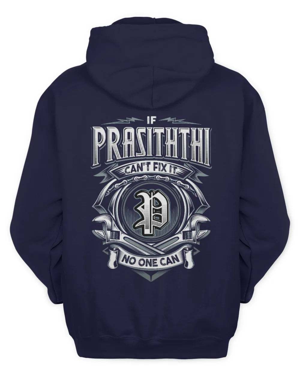 PRASITHTHI AP81-K4-626 - Personalized Ahmed Quote Apparel “If Ahmed Can't Fix It, No One Can” - Unisex Hoodie - Navy