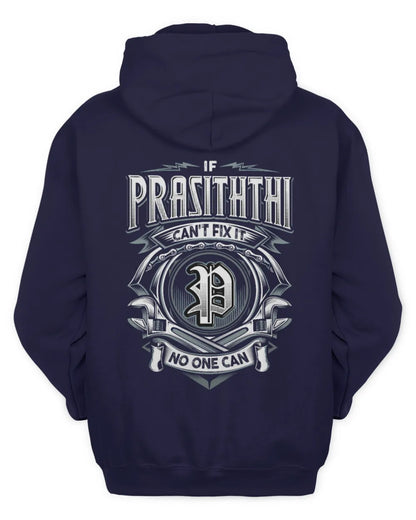 PRASITHTHI AP81-K4-626 - Personalized Ahmed Quote Apparel “If Ahmed Can't Fix It, No One Can” - Unisex Hoodie - Navy