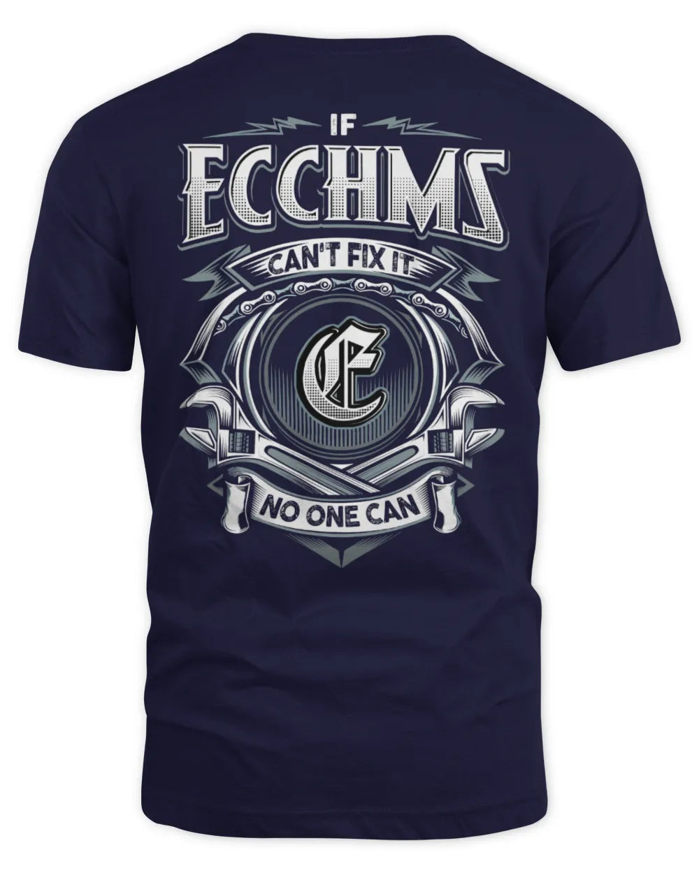 ECCHMS AP81-K4-626 - Personalized Ahmed Quote Apparel “If Ahmed Can't Fix It, No One Can” - Unisex Standard T-Shirt - Navy