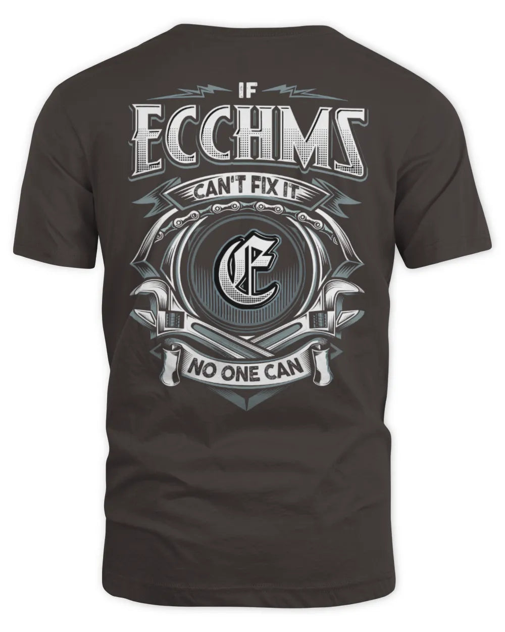 ECCHMS AP81-K4-626 - Personalized Ahmed Quote Apparel “If Ahmed Can't Fix It, No One Can” - Unisex Standard T-Shirt - Dark Chocolate