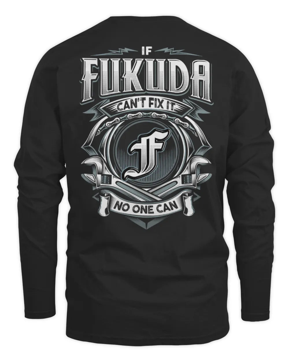 FUKUDA AP81-K4-626 - Personalized Ahmed Quote Apparel “If Ahmed Can't Fix It, No One Can” - Men's Long Sleeved T-Shirt - Black