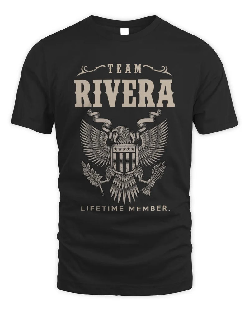 RIVERA TP06-K82 – Personalized Classic Style Apparel “Team NAME Lifetime Member” - Unisex Standard T-Shirt - Black