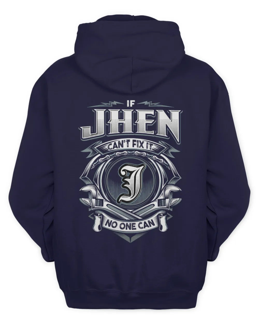 JHEN AP81-K4-626 - Personalized Ahmed Quote Apparel “If Ahmed Can't Fix It, No One Can” - Unisex Hoodie - Navy