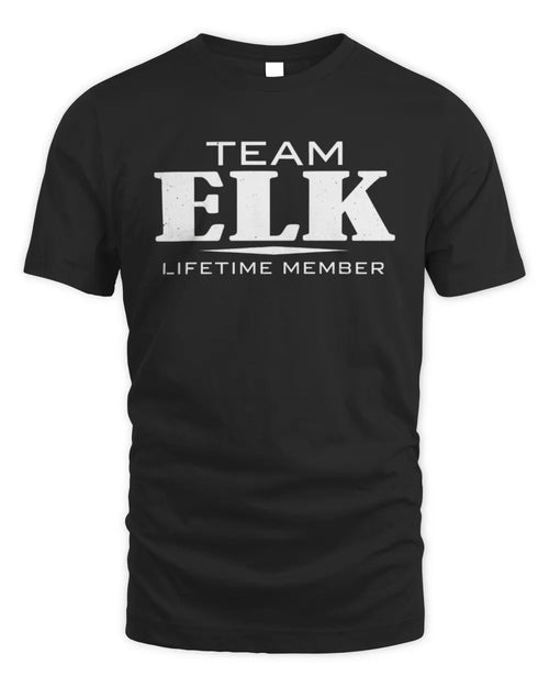 ELK BL62-K4-128 - Personalized “Team NAME Lifetime Member” - Unisex Standard T-Shirt - Black