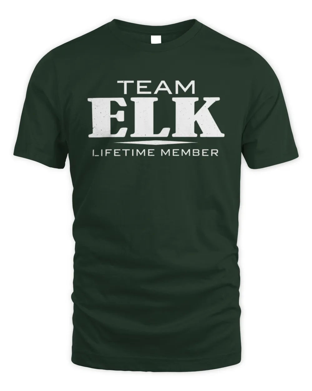 ELK BL62-K4-128 - Personalized “Team NAME Lifetime Member” - Unisex Standard T-Shirt - Forest Green