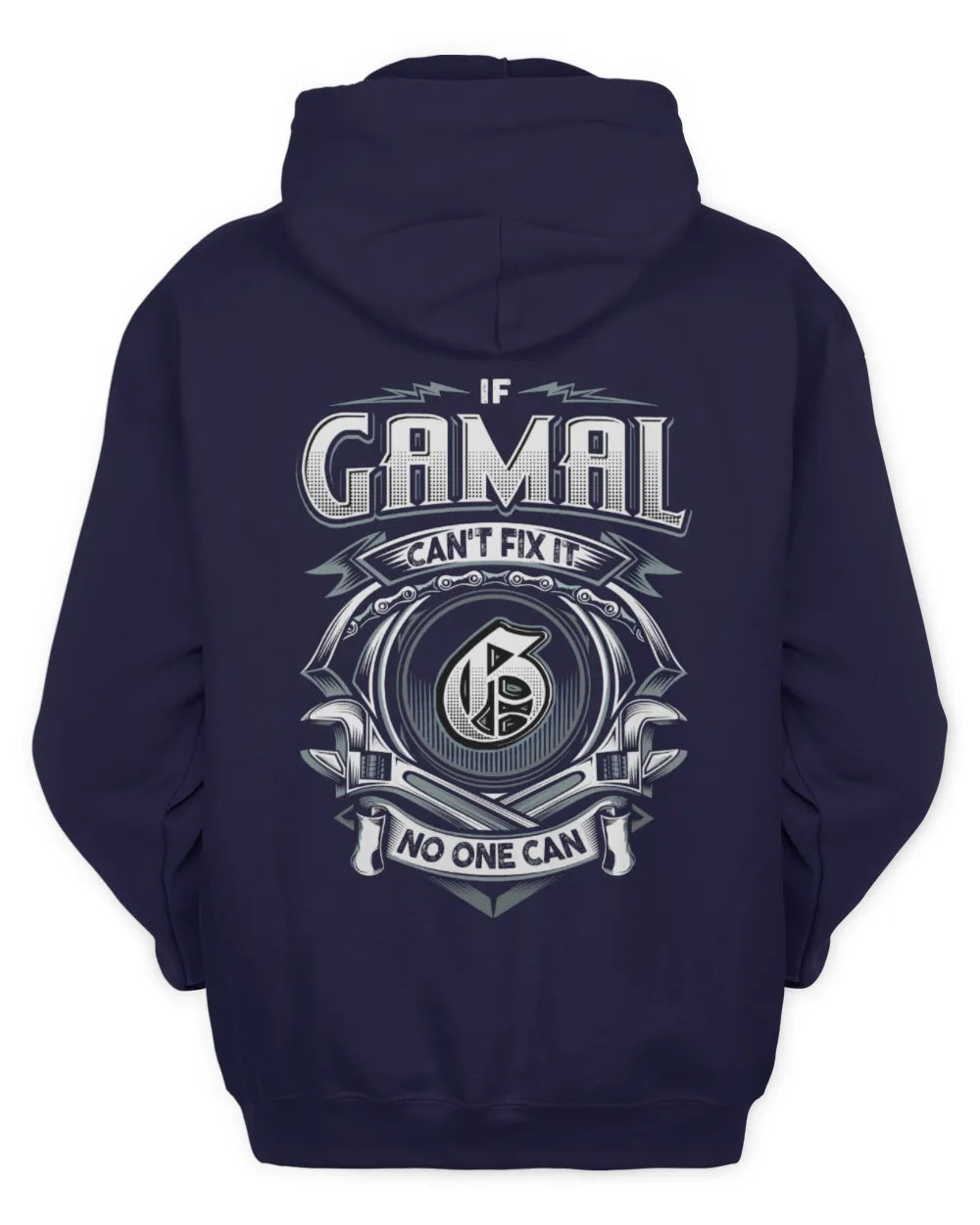GAMAL AP81-K4-626 - Personalized Ahmed Quote Apparel “If Ahmed Can't Fix It, No One Can” - Unisex Hoodie - Navy