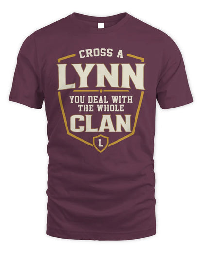LYNN NT1-K008 Cross A/An NAME, You Deal With the Whole Clan | Personalized Vintage T-Shirt - Unisex Standard T-Shirt - Maroon