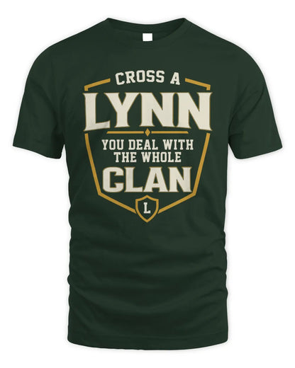 LYNN NT1-K008 Cross A/An NAME, You Deal With the Whole Clan | Personalized Vintage T-Shirt - Unisex Standard T-Shirt - Forest Green