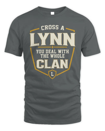 LYNN NT1-K008 Cross A/An NAME, You Deal With the Whole Clan | Personalized Vintage T-Shirt - Unisex Standard T-Shirt - Charcoal