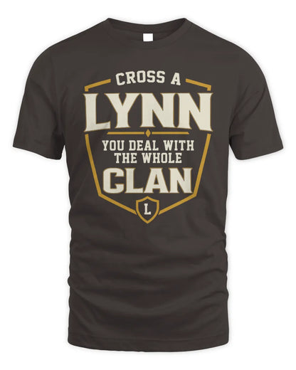 LYNN NT1-K008 Cross A/An NAME, You Deal With the Whole Clan | Personalized Vintage T-Shirt - Unisex Standard T-Shirt - Dark Chocolate