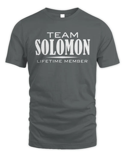 SOLOMON BL62-K4-128 - Personalized “Team NAME Lifetime Member” - Unisex Standard T-Shirt - Charcoal