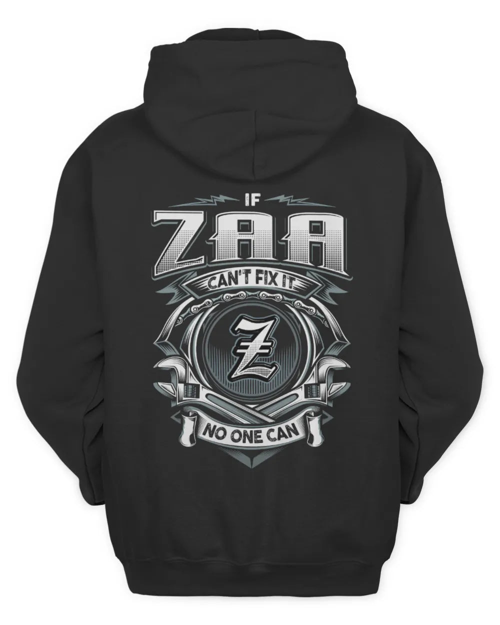 ZAA AP81-K4-626 - Personalized Ahmed Quote Apparel “If Ahmed Can't Fix It, No One Can” - Unisex Hoodie - Black