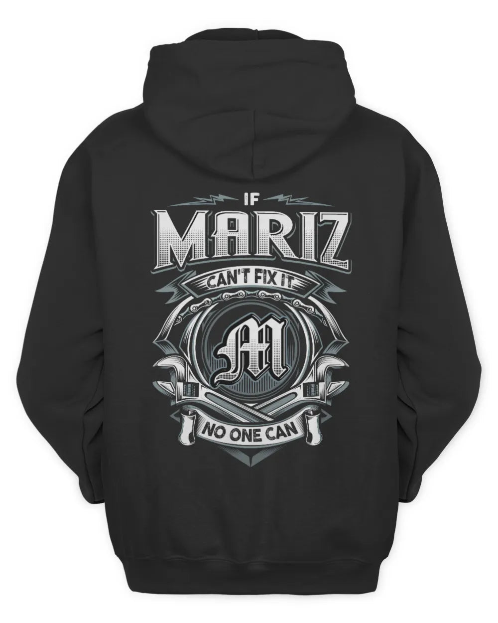 MARIZ AP81-K4-626 - Personalized Ahmed Quote Apparel “If Ahmed Can't Fix It, No One Can” - Unisex Hoodie - Black