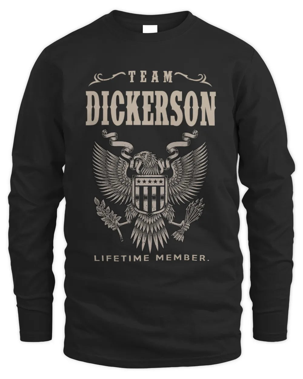 DICKERSON TP06-K82 – Personalized Classic Style Apparel “Team NAME Lifetime Member” - Men's Long Sleeved T-Shirt - Black