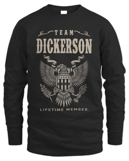 DICKERSON TP06-K82 – Personalized Classic Style Apparel “Team NAME Lifetime Member” - Men's Long Sleeved T-Shirt - Black