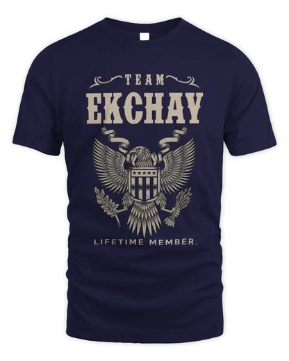 EKCHAY TP06-K82 – Personalized Classic Style Apparel “Team NAME Lifetime Member” - Unisex Standard T-Shirt - Navy