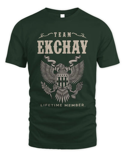 EKCHAY TP06-K82 – Personalized Classic Style Apparel “Team NAME Lifetime Member” - Unisex Standard T-Shirt - Forest Green